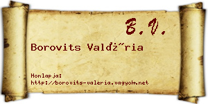 Borovits Valéria névjegykártya